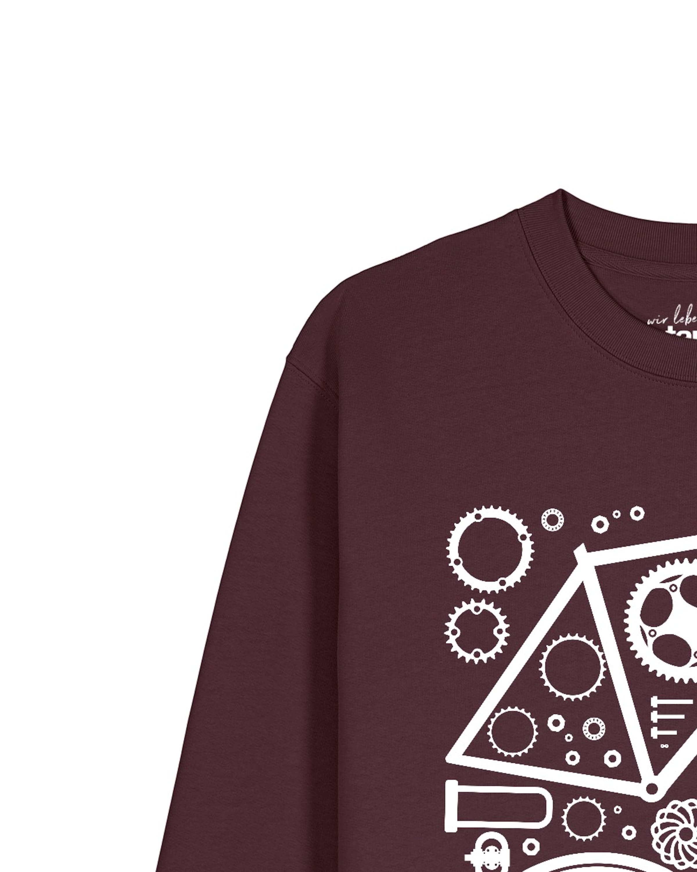 Watapparel Sweatshirt 'Fahrradteile' in Rood