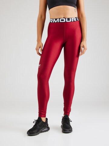 Skinny Pantaloni sportivi 'Authentics' di UNDER ARMOUR in rosso: frontale