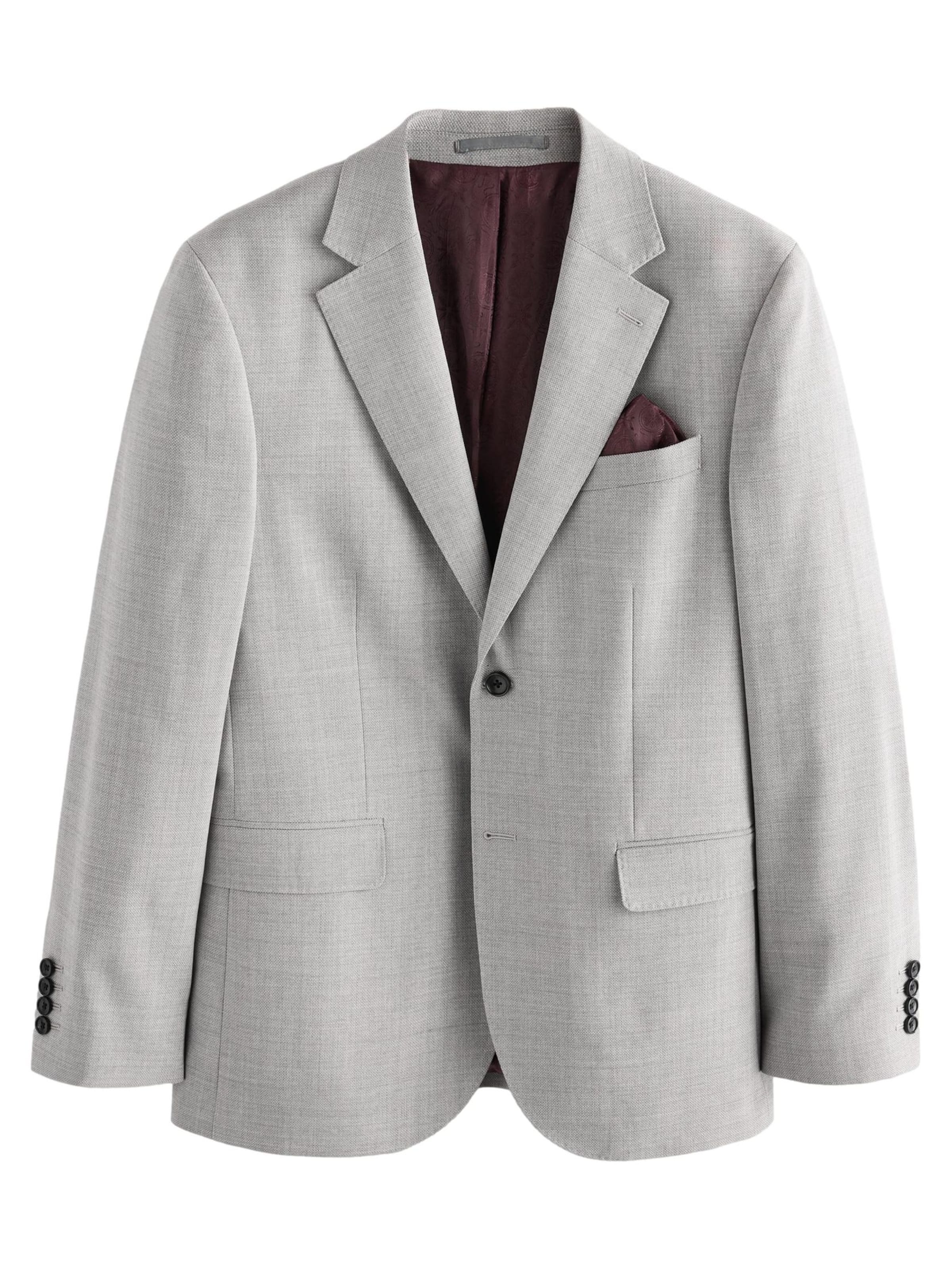 Next Slim fit Business-colbert 'Signature Tollegno' in Grijs: voorkant