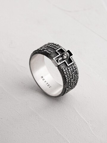 REYTEL Ring 'PRAYER TO HAIL M.' in Silber: Vorderseite