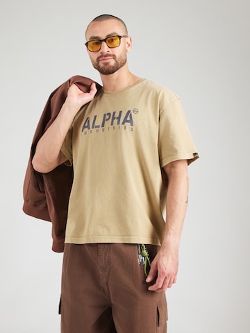 ALPHA INDUSTRIES T-shirt i grön: framsida