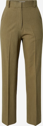 EDITED Regular Trousers with creases 'Leona' in Green: front