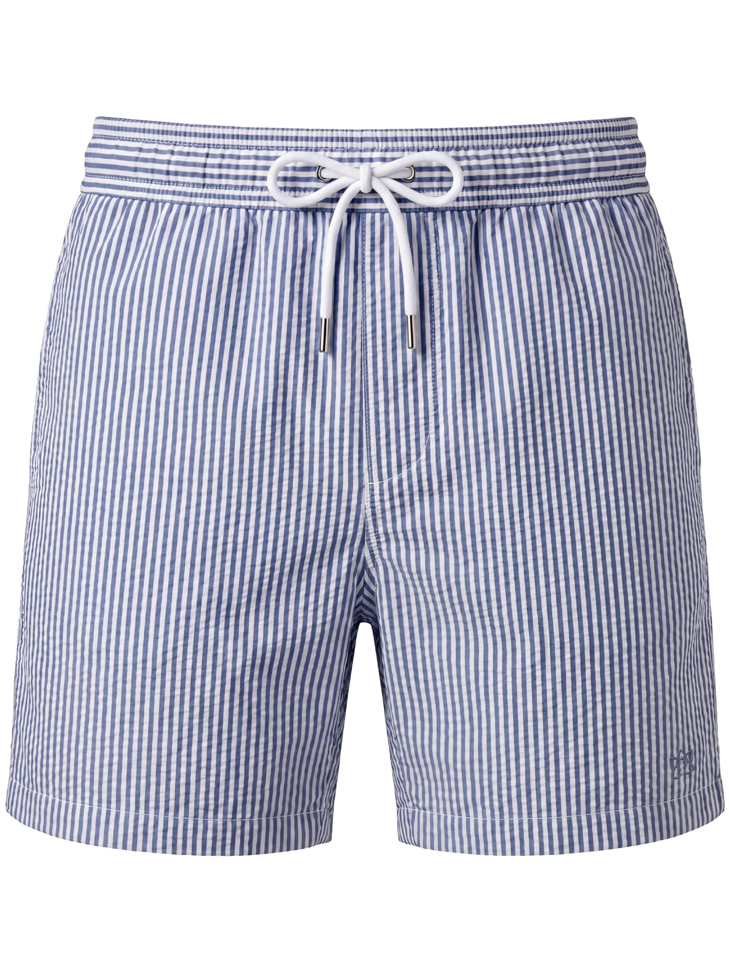 Pantaloncini da bagno 'Seersucker' di Vercate in blu: frontale