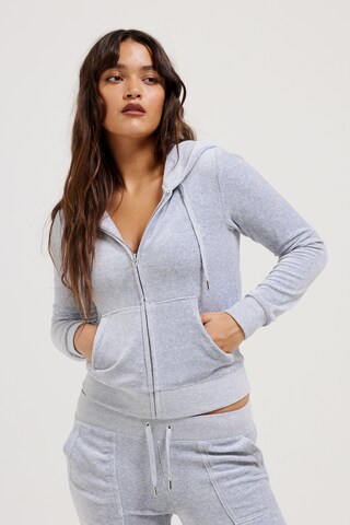 Juicy Couture Sweatjacke 'ROBERTSON HOODIE' in Grau: Vorderseite