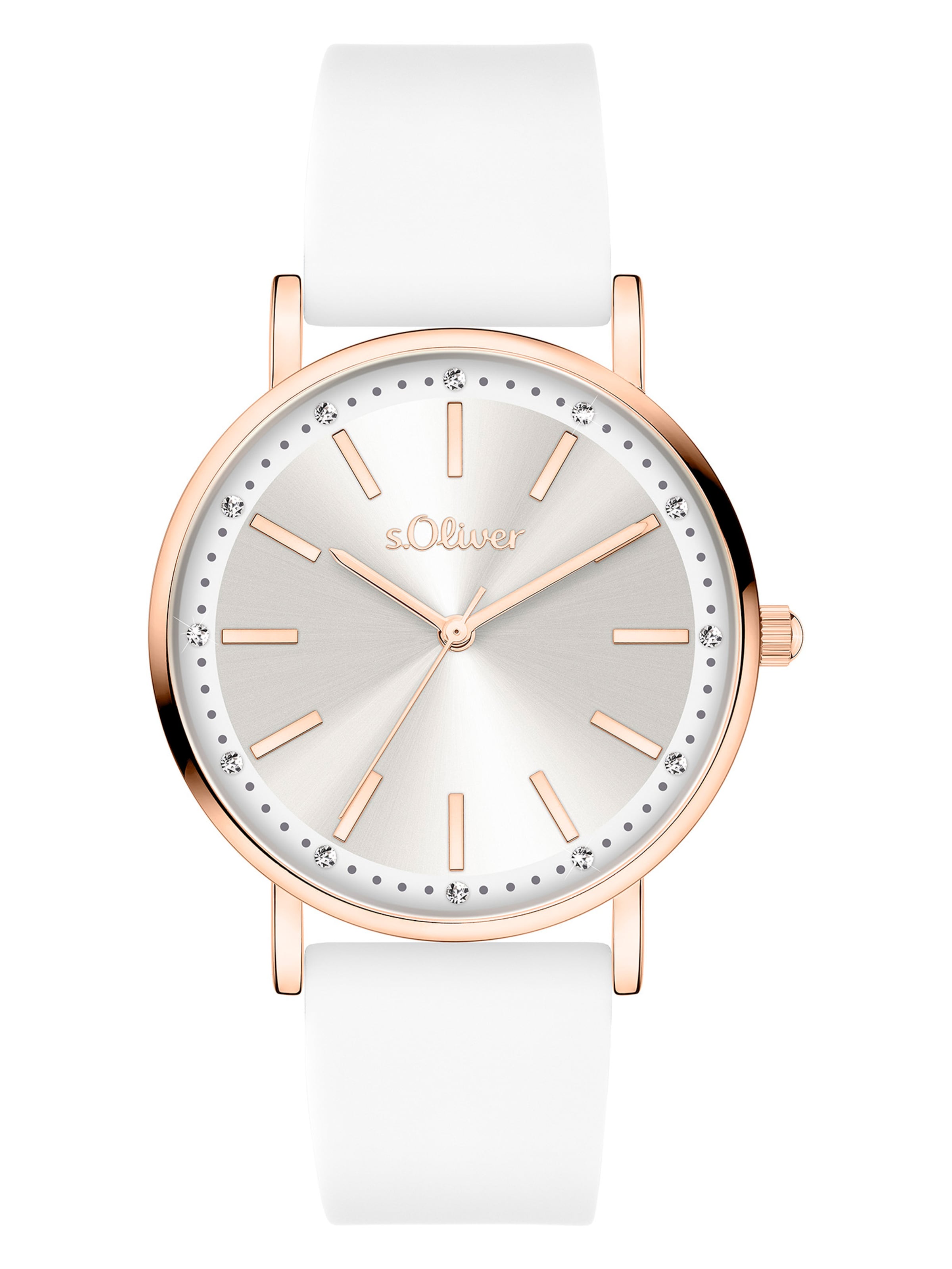s.Oliver Analog Watch in White: front