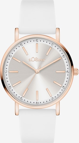 s.Oliver Analog Watch in White: front