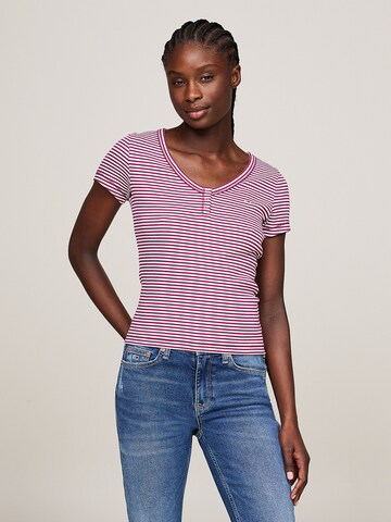 Tommy Jeans Tričko – červená: přední strana