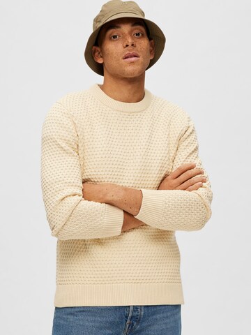 SELECTED HOMME Pullover 'Remy' in Beige