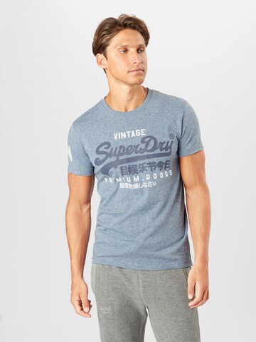 Superdry Klasický střih Tričko – modrá: přední strana