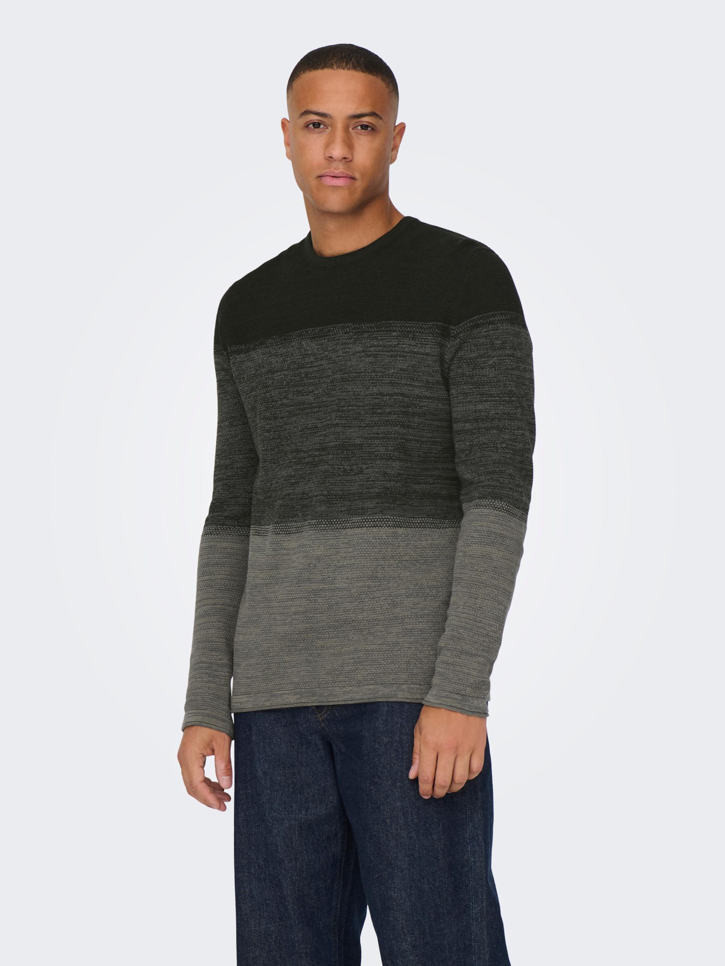 Only Sons Regular fit Trui PANTER in Zwart ABOUT YOU