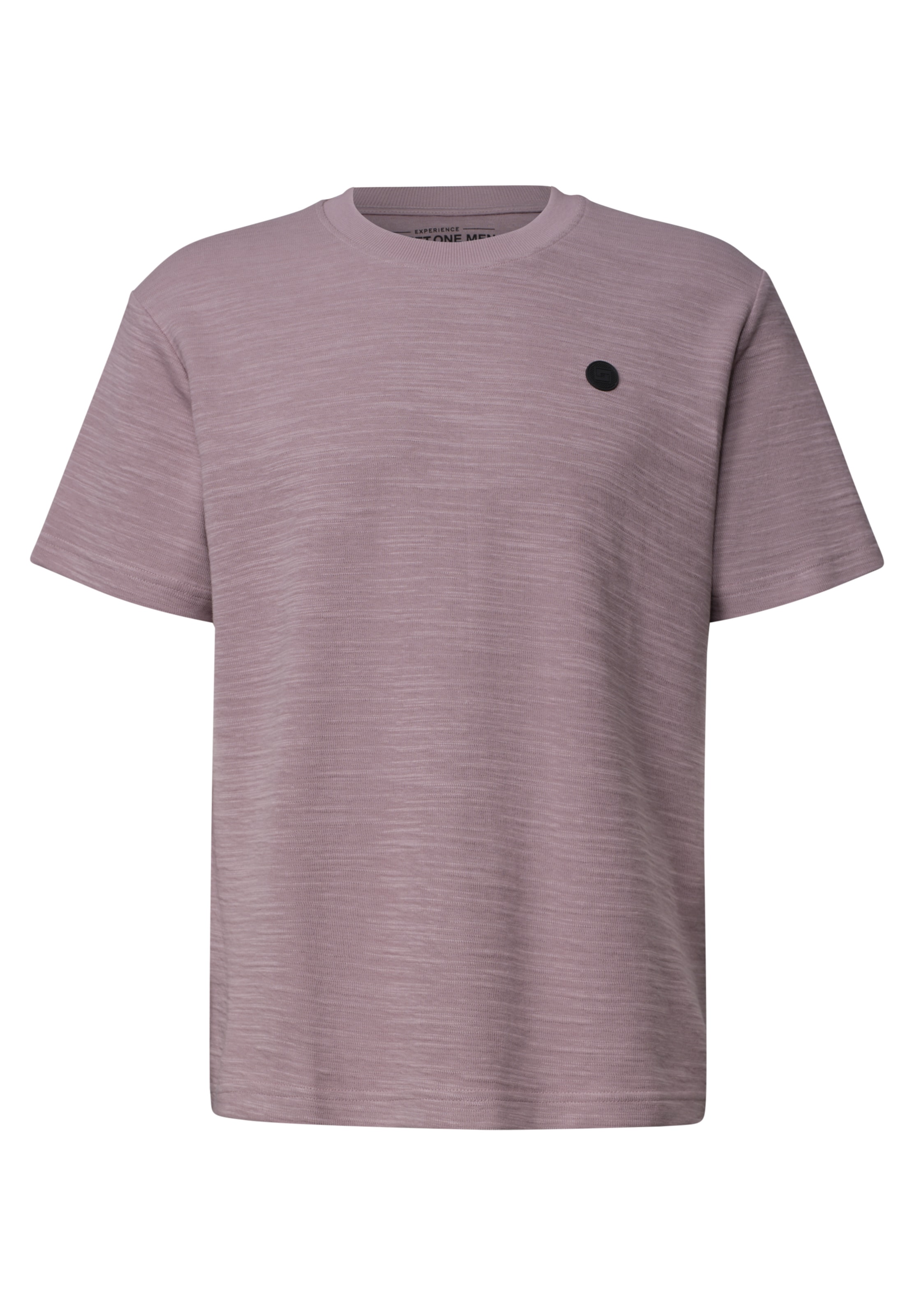Street One MEN Cosy Slub T-Shirt mit Struktur in Pink: Vorderseite
