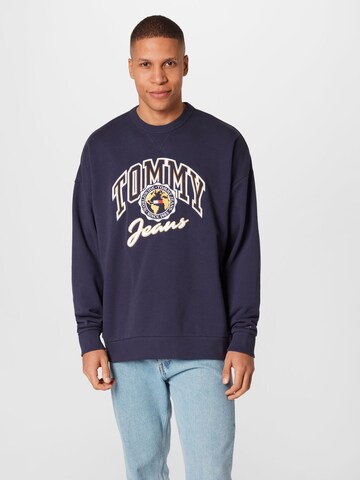 Tommy Jeans Sweatshirt in Blauw: voorkant