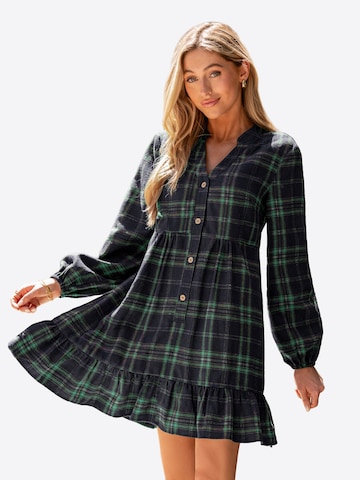 Cupshe Obleka 'Rustic Charm Plaid' | zelena barva: sprednja stran