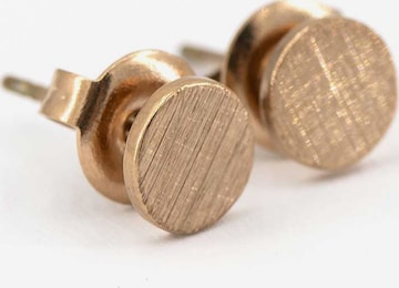 Sergio Engel Ohrringe 'Pura Ohrring 05 Minimalistischer Edelstahlstecker mit gekratzter Oberfläche' in Gold: Vorderseite
