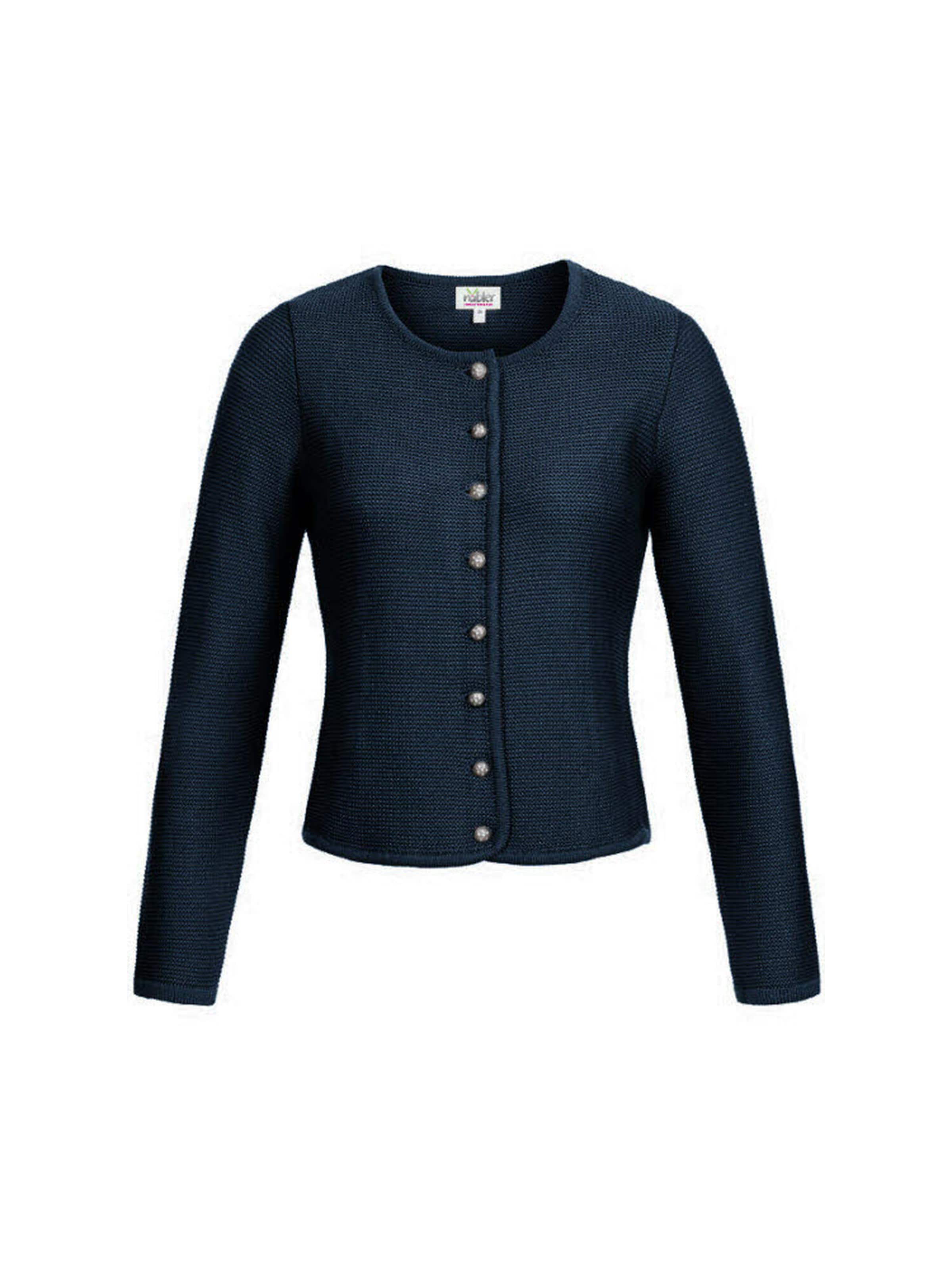 Trachtenhof Nübler Strickjanker 'Dirndlstrickjacke Anni'‌‌‌‌‌‌‌‌‌ in Blau: Vorderseite