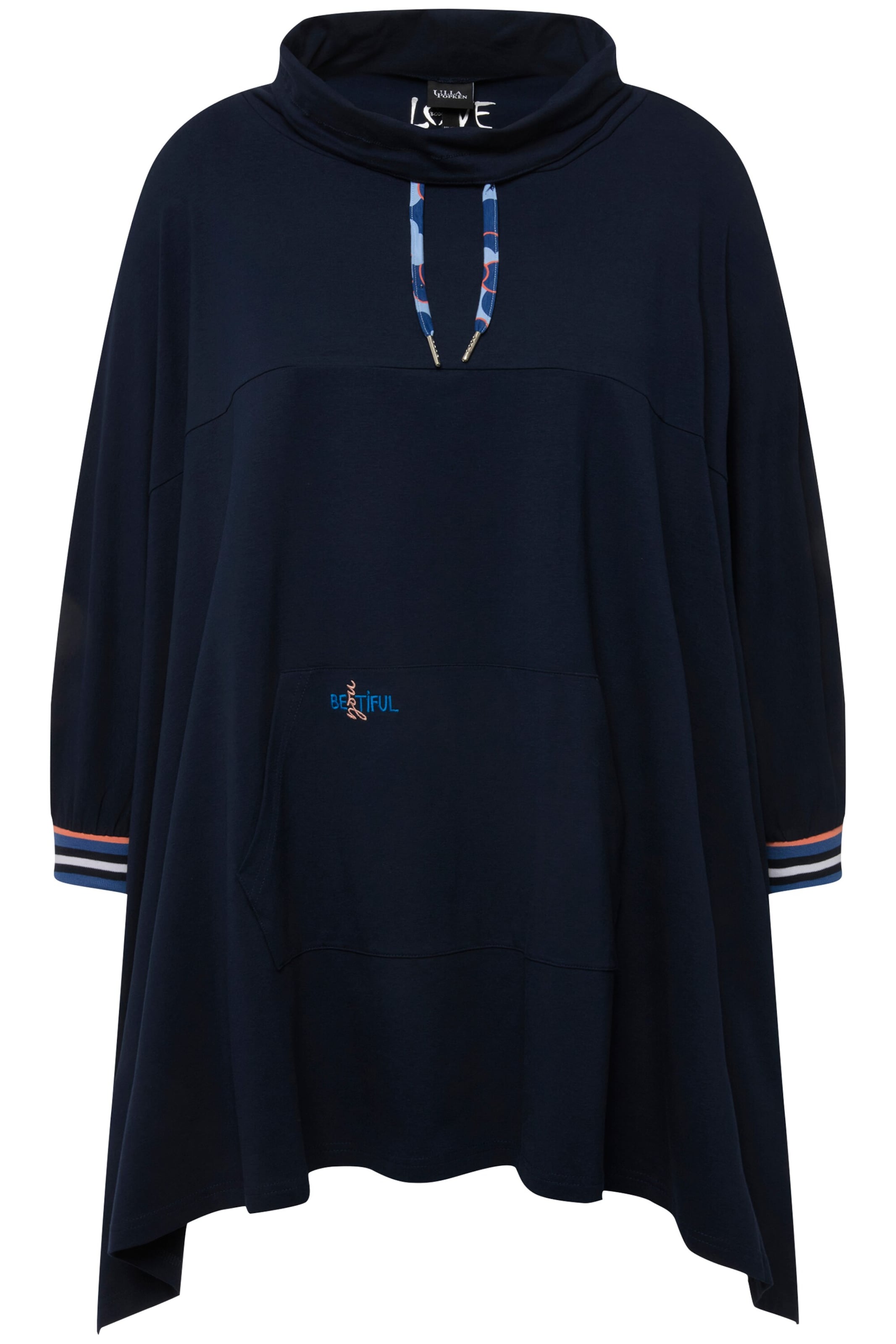 Ulla Popken Cape in Blauw: voorkant