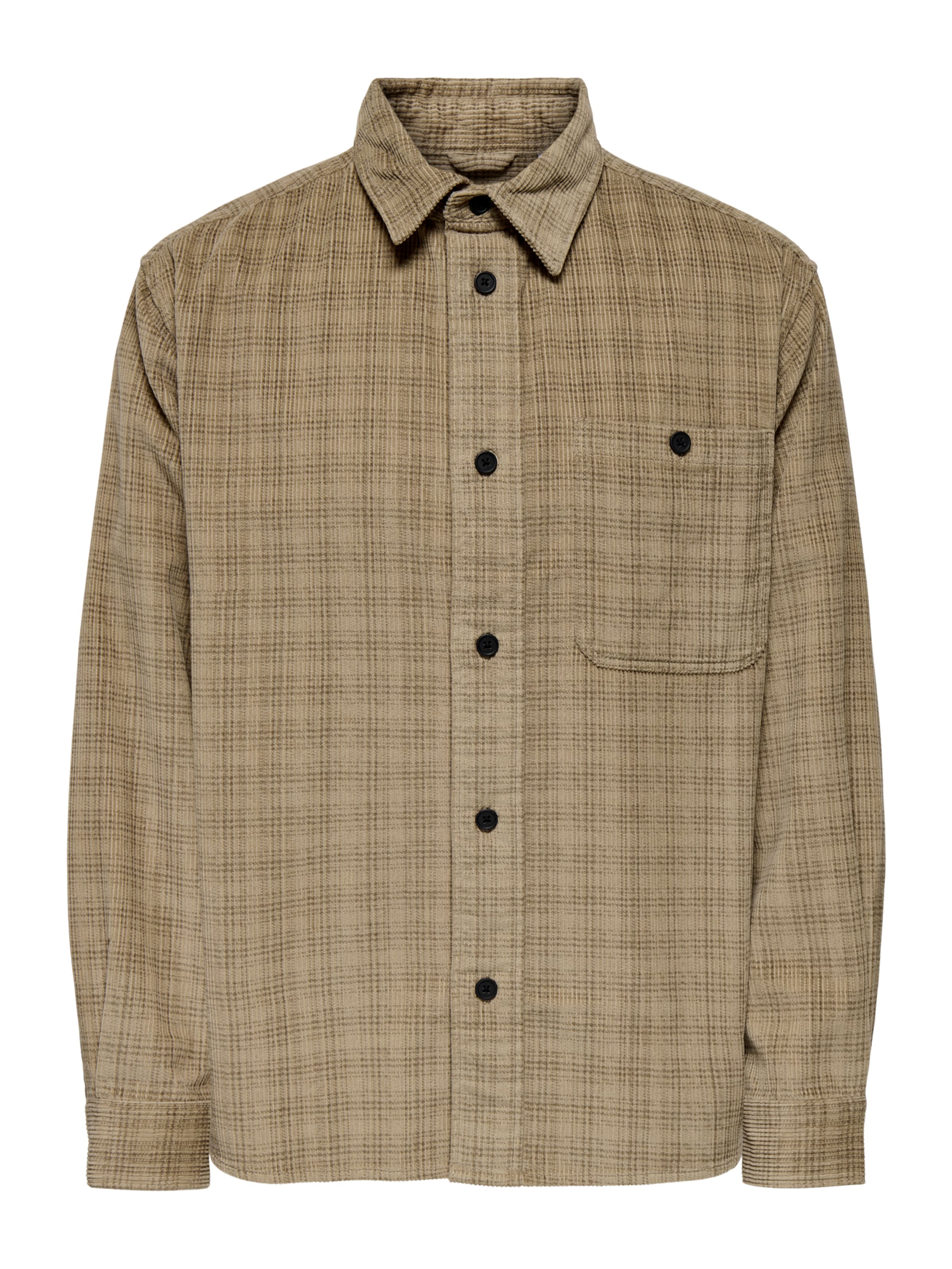 Only & Sons Comfort Fit Πουκάμισο 'ONSWaleed' σε μπεζ: μπροστά