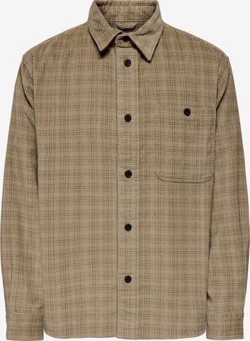 Only & Sons - Ajuste confortable Camisa 'ONSWaleed' en beige: frente