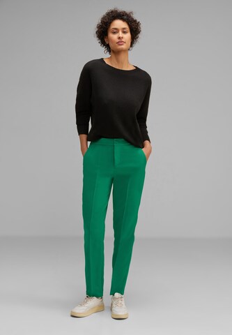 STREET ONE Tapered Pleated Pants in Green