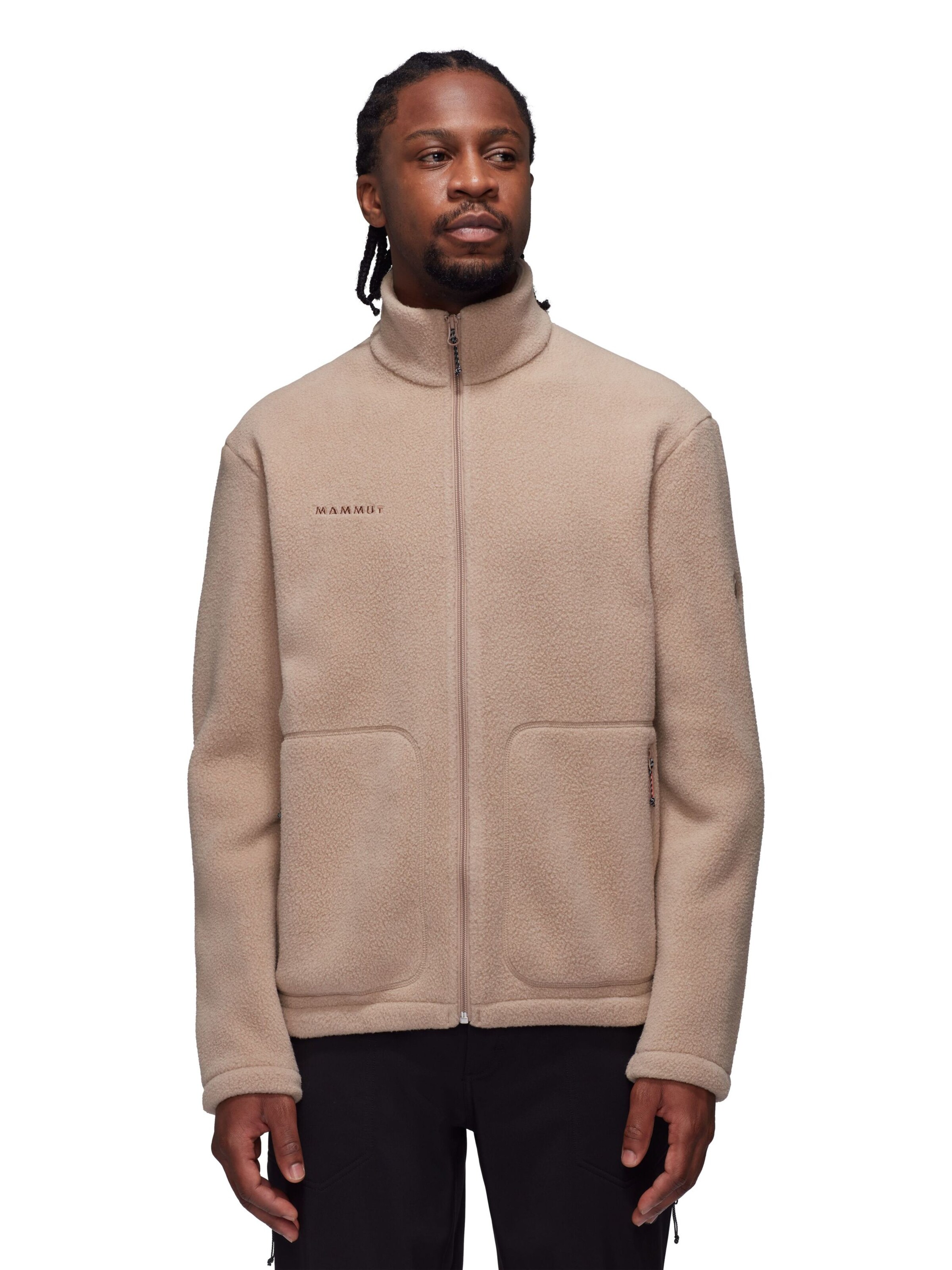 MAMMUT Athletic Fleece Jacket in Beige: front