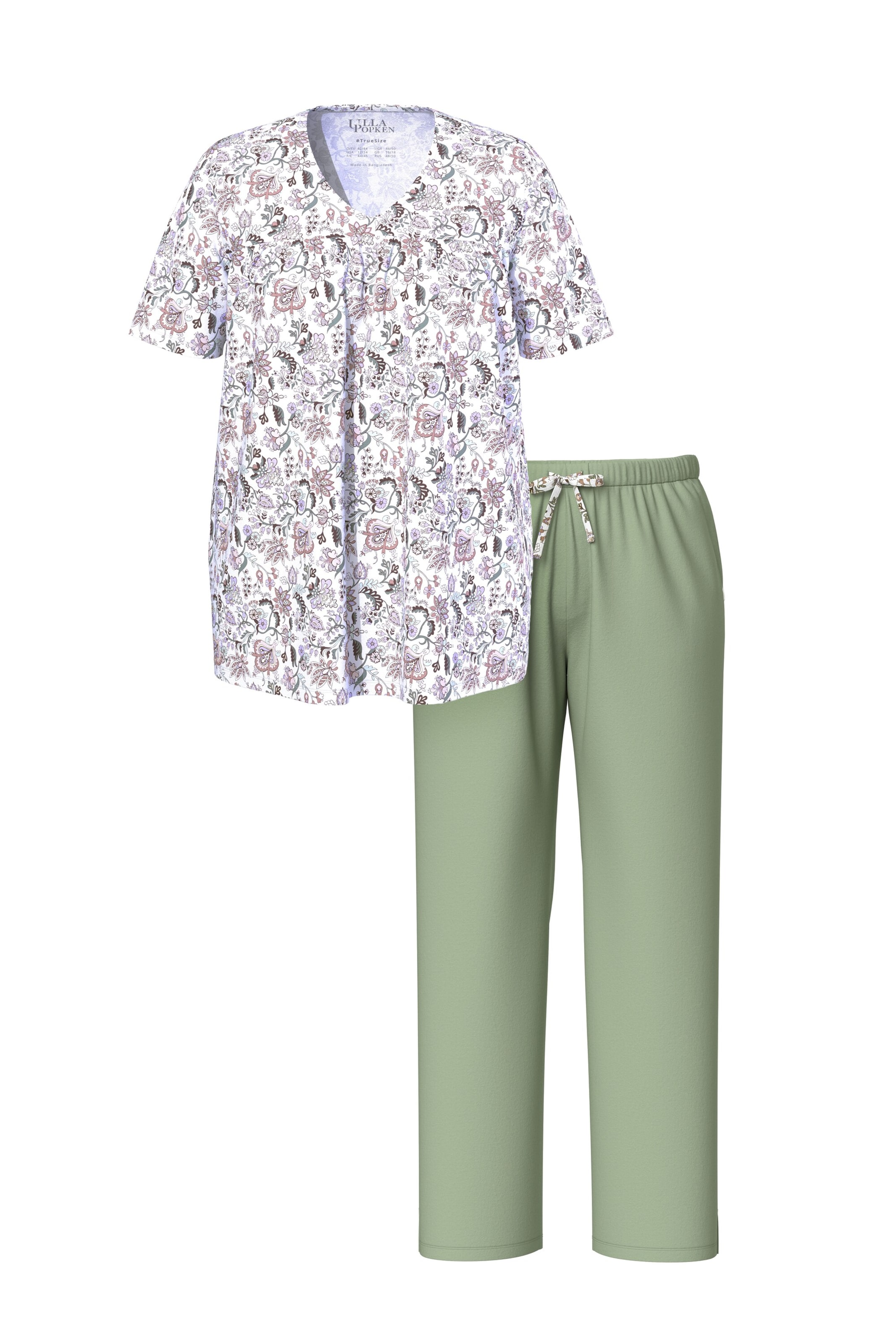 Pyjama Ulla Popken en vert : devant