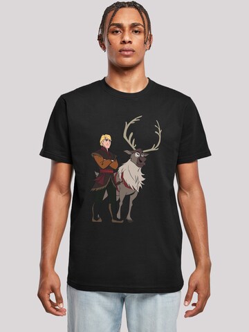 F4NT4STIC Shirt 'Disney Frozen 2 Sven And Kristoff' in Black: front