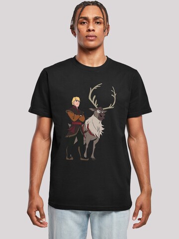 T-Shirt 'Frozen 2 Sven And Kristoff' F4NT4STIC en noir : devant