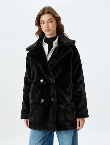 Koton Between-Seasons Coat in Black: front