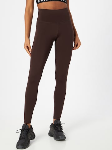 Athlecia Slim fit Workout Pants 'Franz' in Brown: front