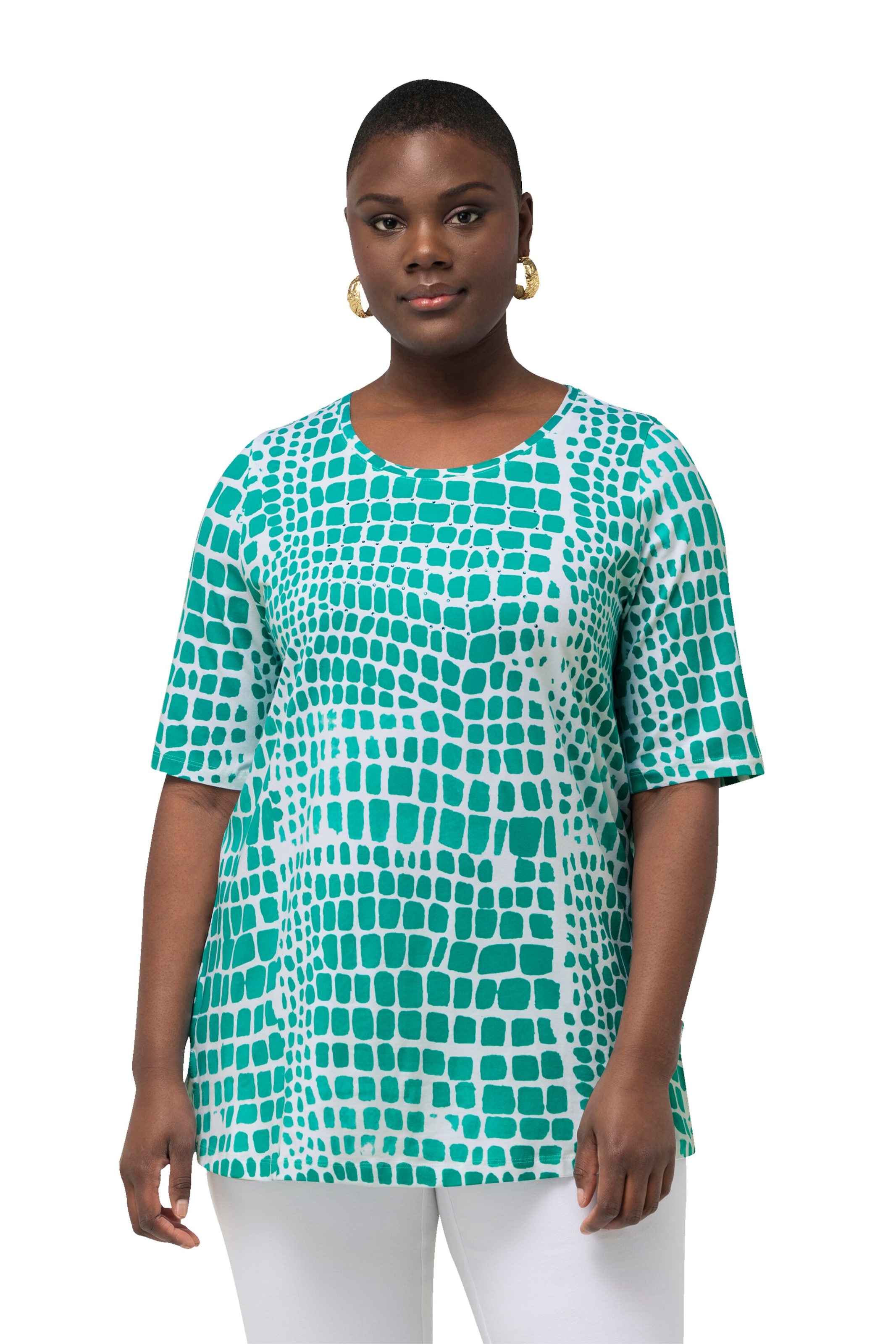 Ulla Popken Shirt in Groen: voorkant