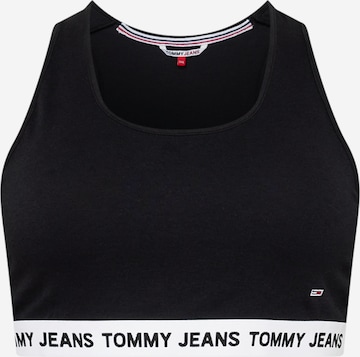 Tommy Jeans Curve قطعة علوية بلون أسود: الأمام