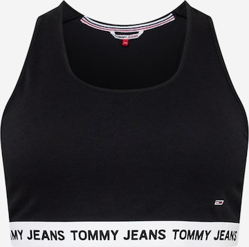 Top di Tommy Jeans Curve in nero: frontale