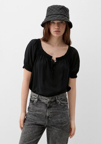 QS Blouse in Zwart: voorkant