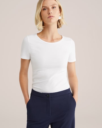 T-shirt WE Fashion en blanc : devant