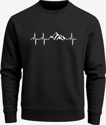 Neverless Sweatshirt 'Berg Herzschlag' in Black: front
