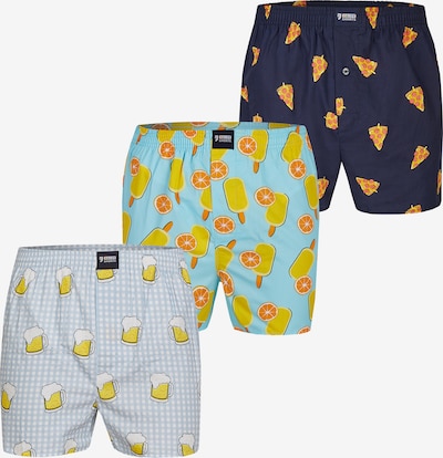 Happy Shorts Boxers en marine / jaune foncé / gris clair / menthe, Vue avec produit