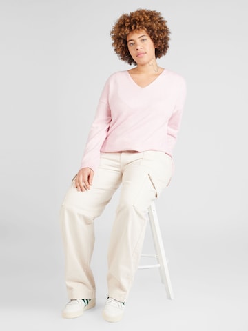 ONLY Carmakoma Pullover 'Margareta' in Pink