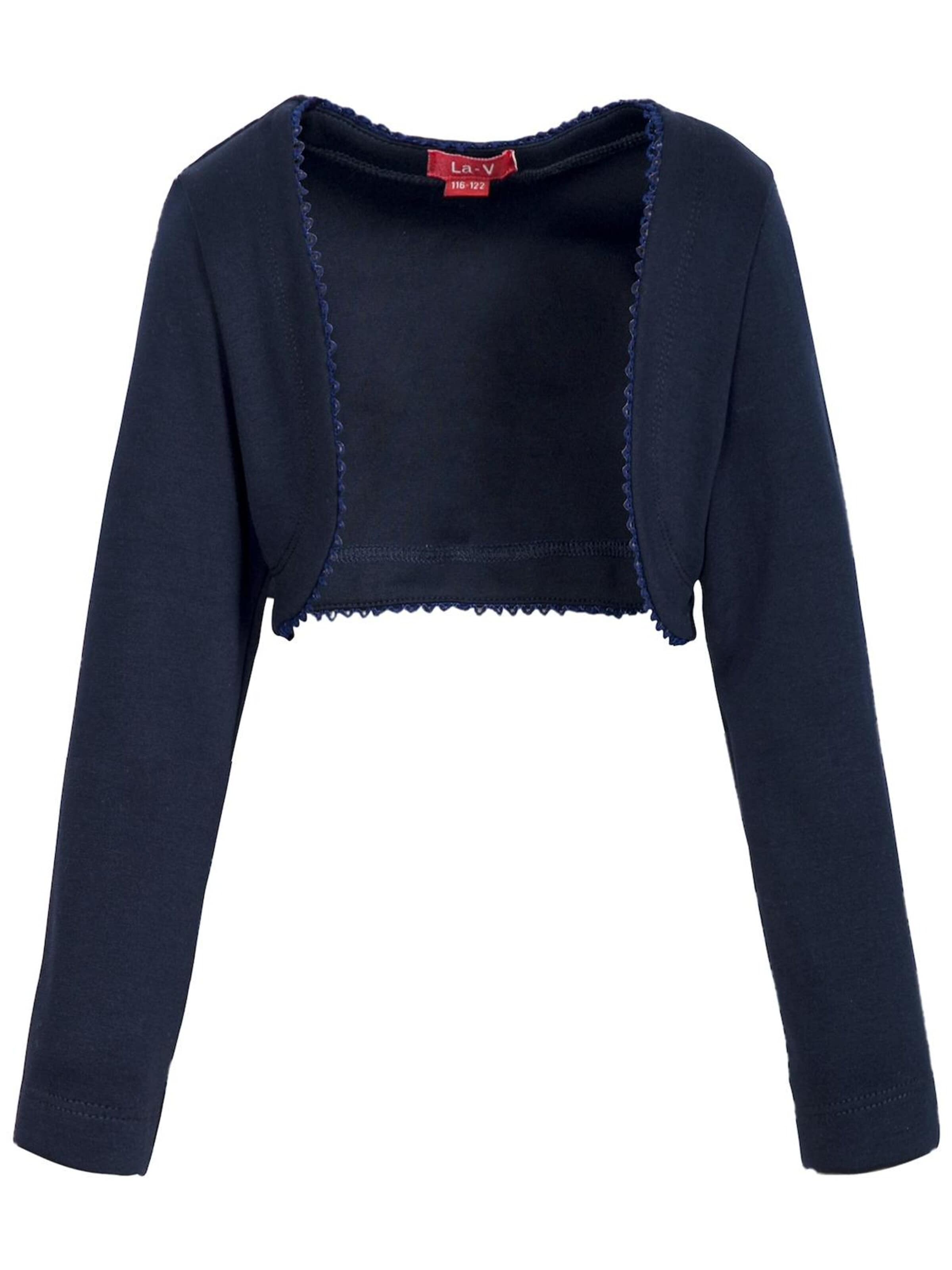 La V Vest 'Bolero met kant kraag' in Blue: front
