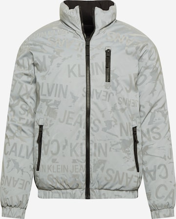 Calvin Klein Jeans Rovný strih Zimná bunda - Sivá: predná strana