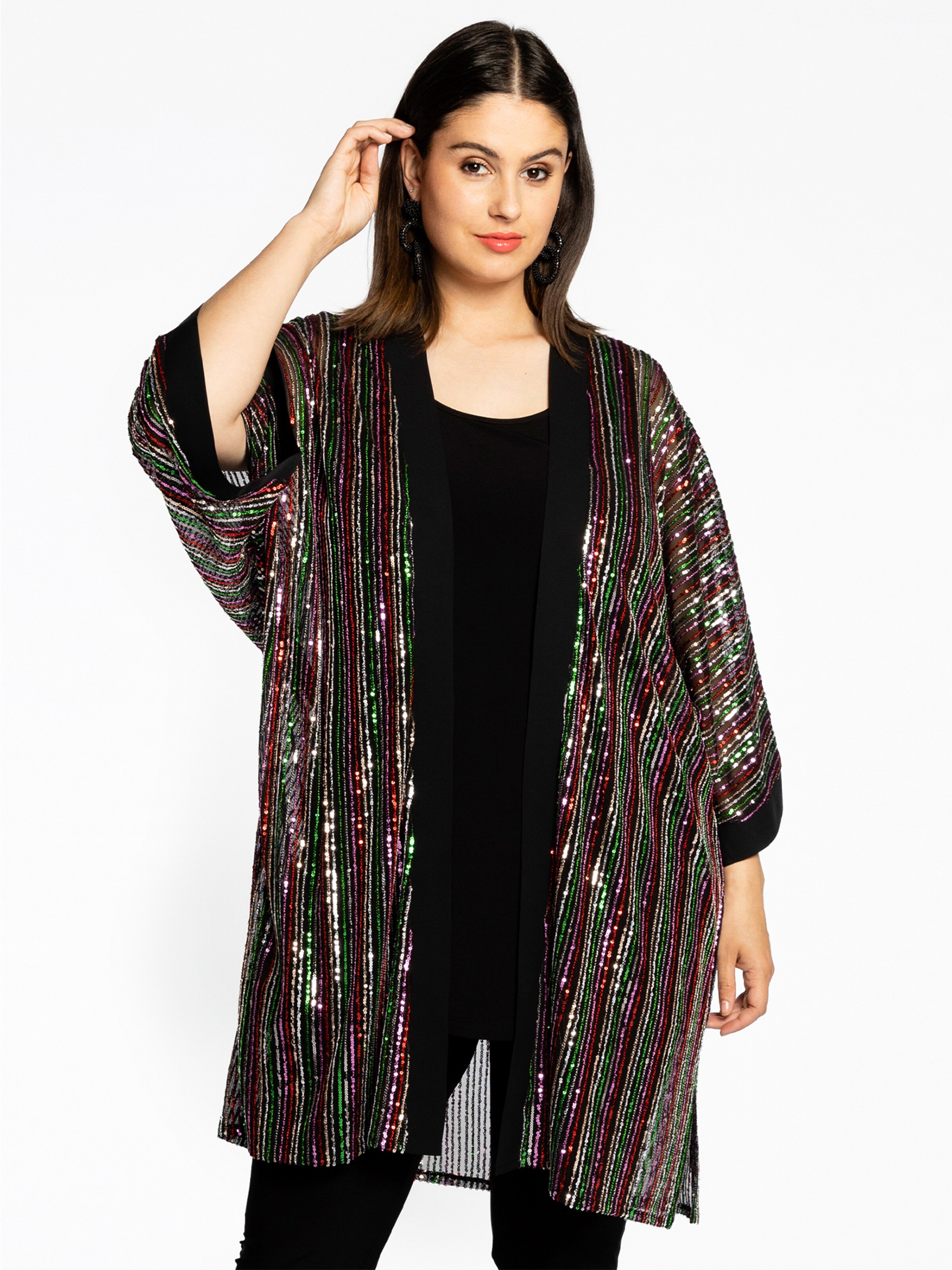 Frauen Große Größen Yoek Kimono 'Rainbow' in Mischfarben - TJ28234 Frauen Große Größen Yoek Kimono 'Rainbow' in Mischfarben - TJ28234