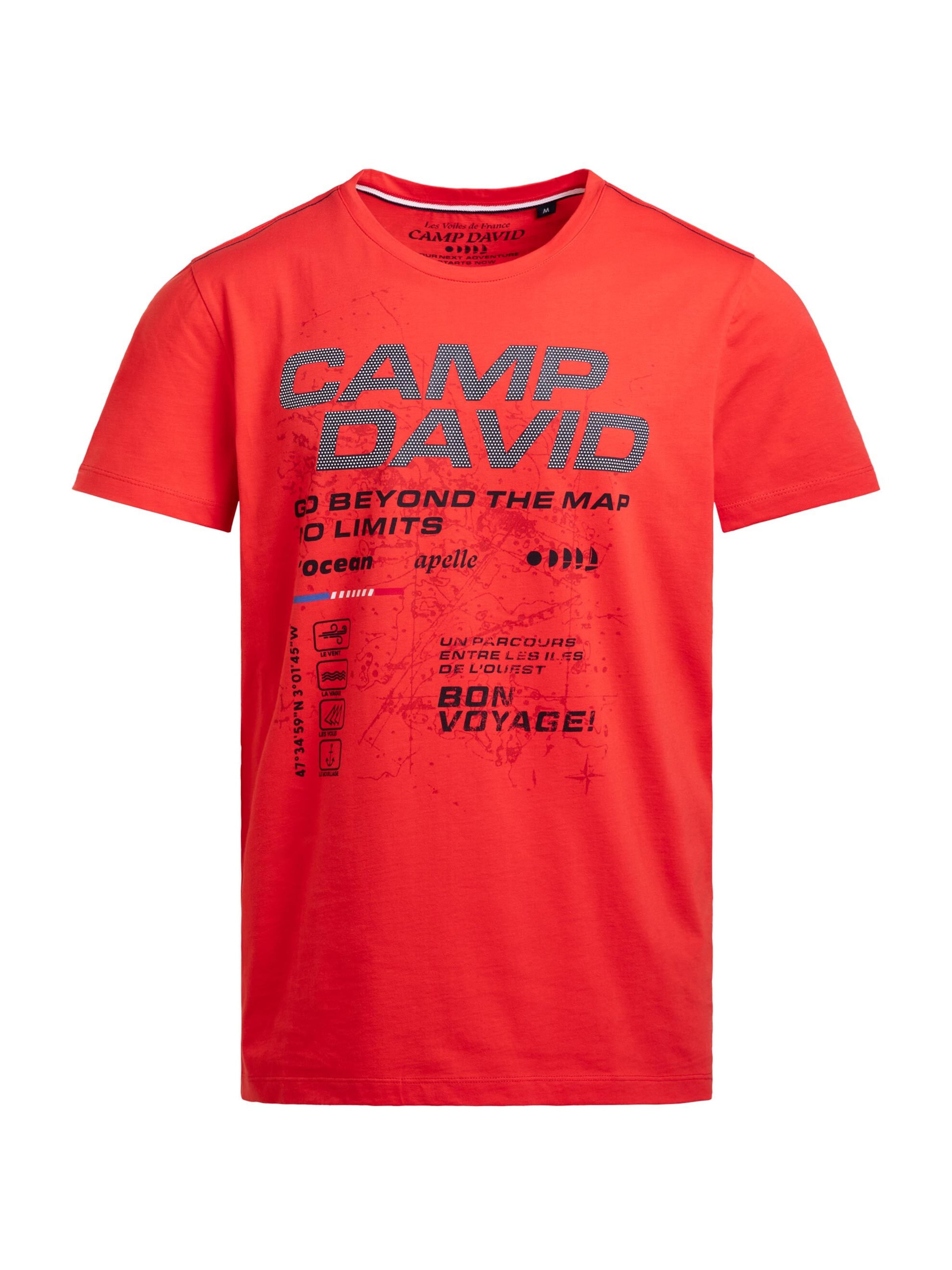 Tricou de la CAMP DAVID pe roșu: față