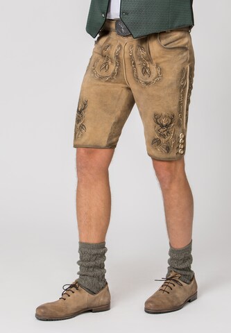 STOCKERPOINT Regular Trachtenlederhose 'Lewis' in Beige: Vorderseite