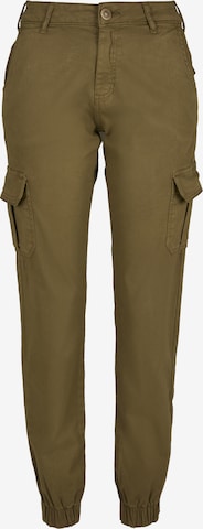 Urban Classics Tapered Cargo Pants in Green: front