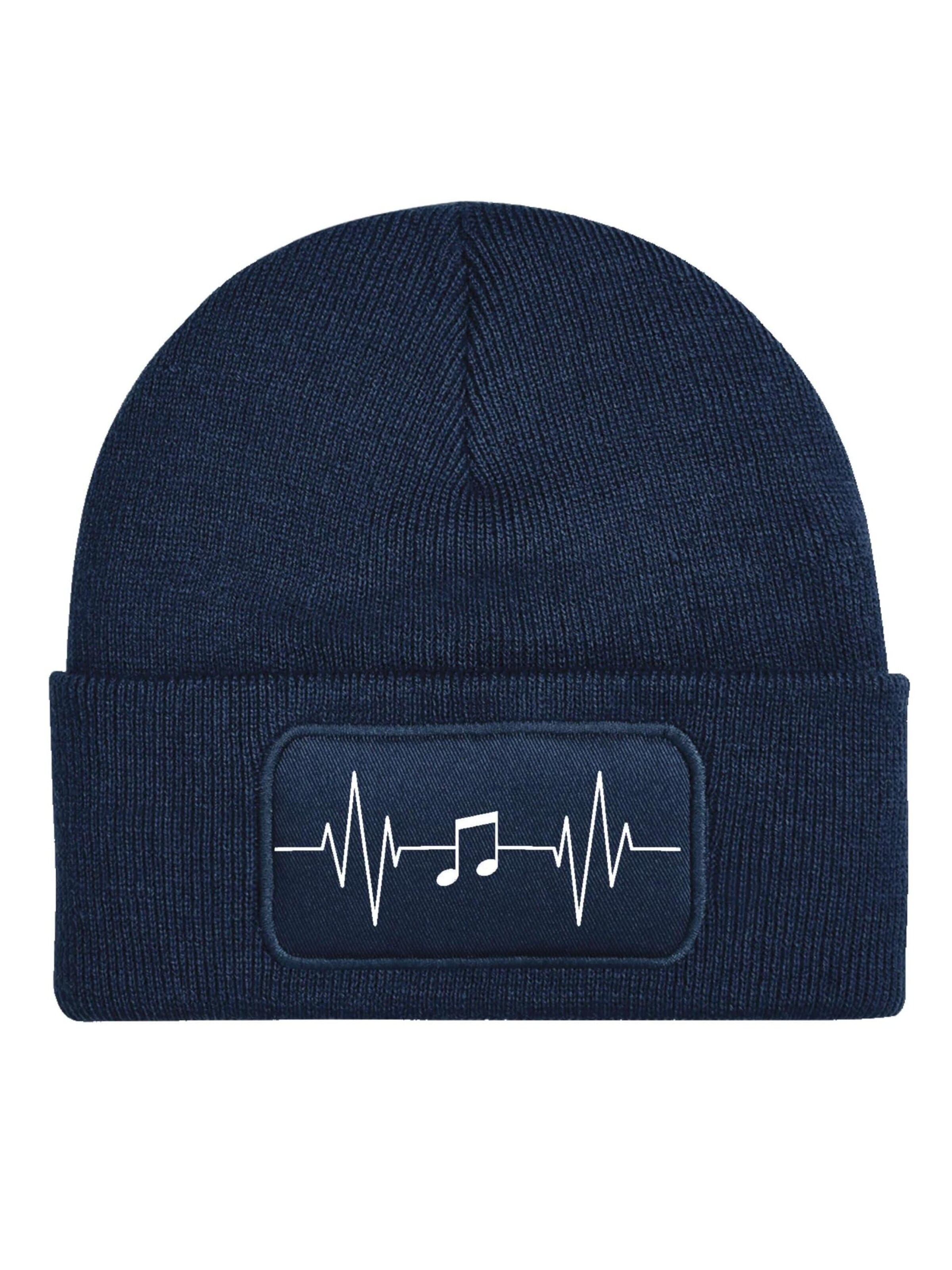 Youth Designz Mütze 'Heartbeat Musik'‌‌‌ in Blau: Vorderseite
