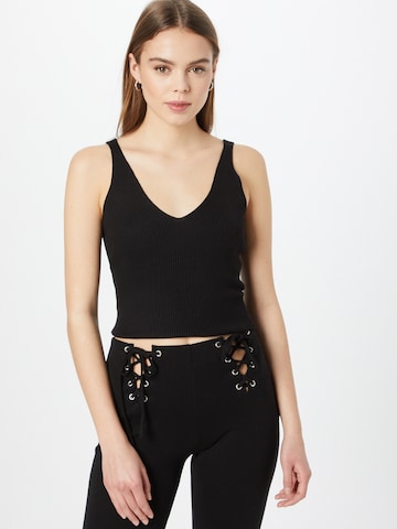 Urban Classics Knitted Top in Black: front