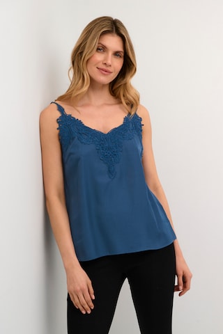 Cream Top ''Anna' in Blue: front