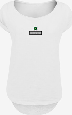 F4NT4STIC Shirt 'Silvester Happy New Year Pixel Kleeblatt' in Wit: voorkant