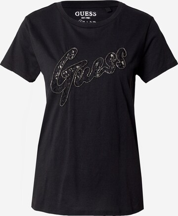 Tricou de la GUESS pe negru: față