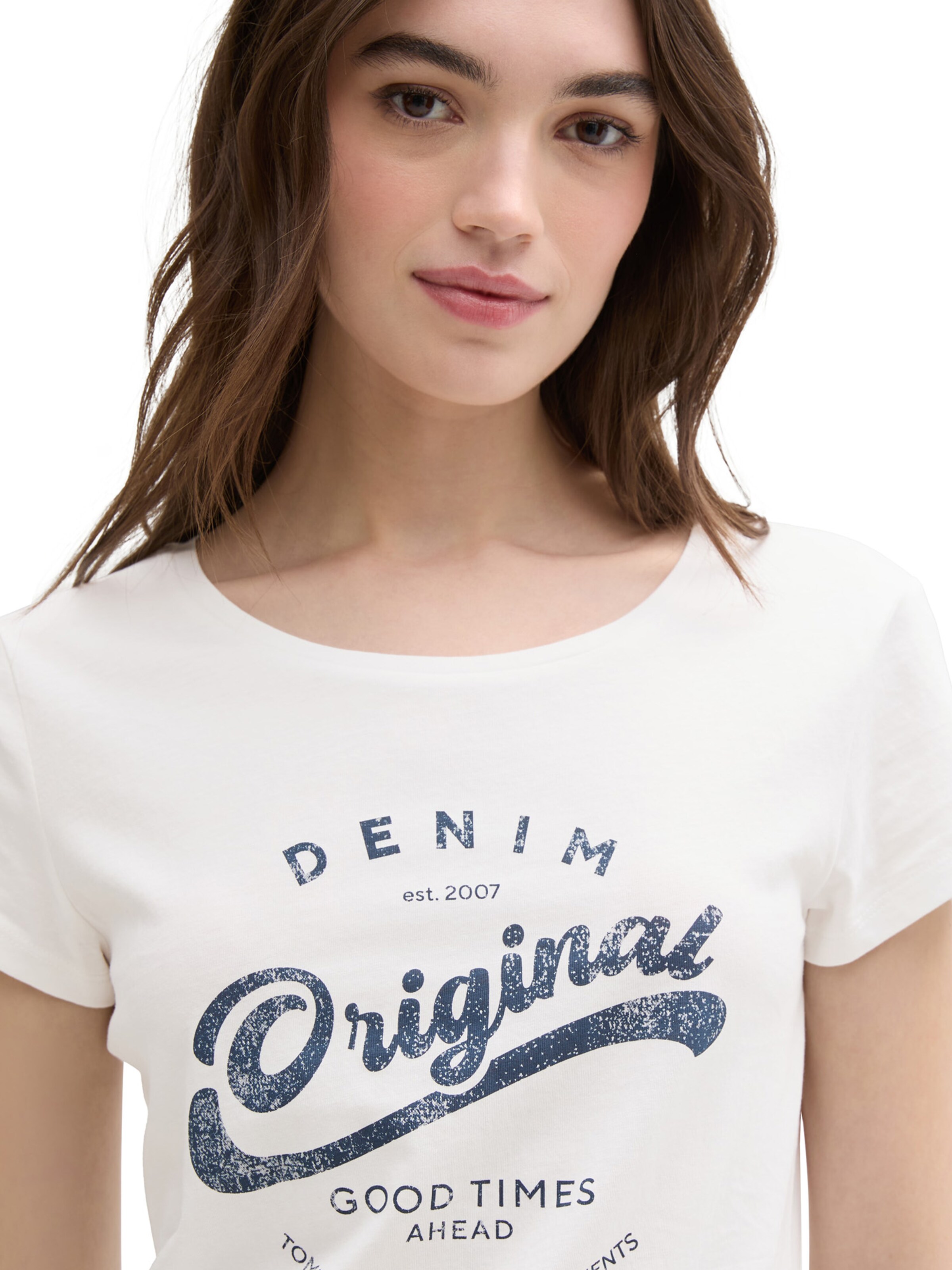 TOM TAILOR DENIM T-Shirt in Weiß