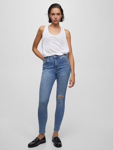 Pull&Bear Skinny Farkut värissä sininen: edessä